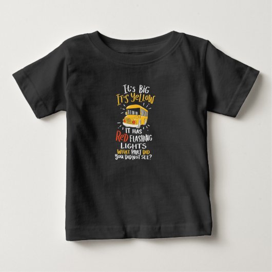 スクールバス大きくて黄色い ベビーTシャツ (正面)