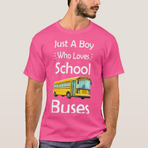スクールバス好きの少年おもしろいB Tシャツ