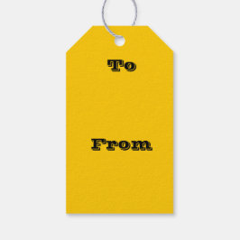 スクールバス安全黄色の秋の秋無地の色 ギフトタグ