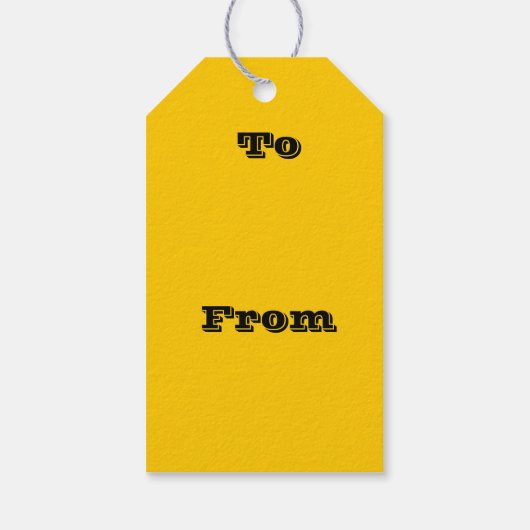 スクールバス安全黄色の秋の秋無地の色 ギフトタグ (裏面)