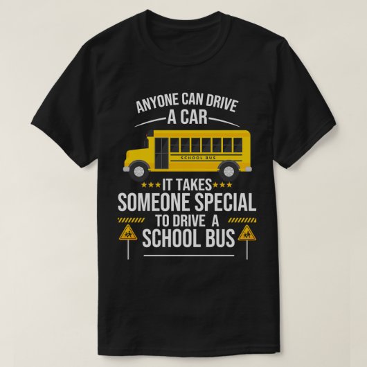 スクールバス専用のスクールバスドライバー Tシャツ (デザイン正面)