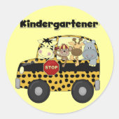 スクールバス幼稚園児ガートナーTシャツとギフト ラウンドシール (正面)