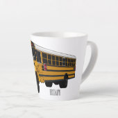 スクールバス漫画イラストレーション カフェラテマグ (右アングル)