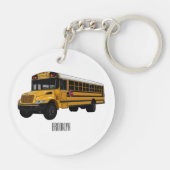 スクールバス漫画イラストレーション キーホルダー (裏面)