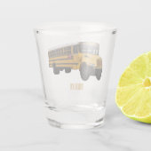 スクールバス漫画イラストレーション ショットグラス (裏面)