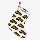 スクールバス漫画イラストレーション スモールクリスマスストッキング (正面 (吊り時))