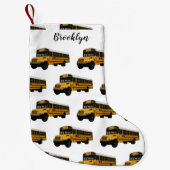 スクールバス漫画イラストレーション スモールクリスマスストッキング (正面)