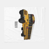 スクールバス漫画イラストレーション フリースブランケット (正面(横))