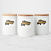 スクールバス漫画イラストレーション フードラベル (ボトル)