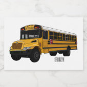 スクールバス漫画イラストレーション フードラベル (シングルラベル)