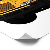 スクールバス漫画イラストレーション ポスター (角)