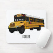 スクールバス漫画イラストレーション マウスパッド (マウス)