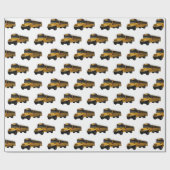 スクールバス漫画イラストレーション ラッピングペーパー (フラット)