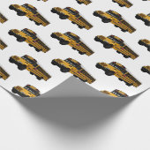 スクールバス漫画イラストレーション ラッピングペーパー (角)
