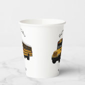 スクールバス漫画イラストレーション 紙コップ (左)