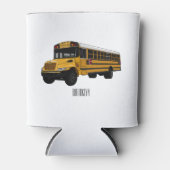 スクールバス漫画イラストレーション 缶クーラー (正面)