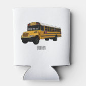 スクールバス漫画イラストレーション 缶クーラー (裏面)