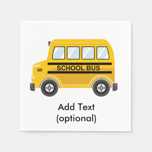 スクールバス紙ナプキンス スタンダードカクテルナプキン (正面)