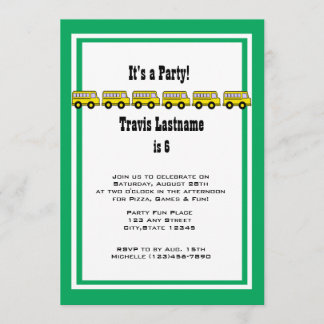 スクールバス誕生日パーティー 招待状