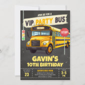 スクールバス誕生日パーティー 招待状 (正面)