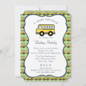 スクールバス赤ちゃんシャワー 招待状 (正面)