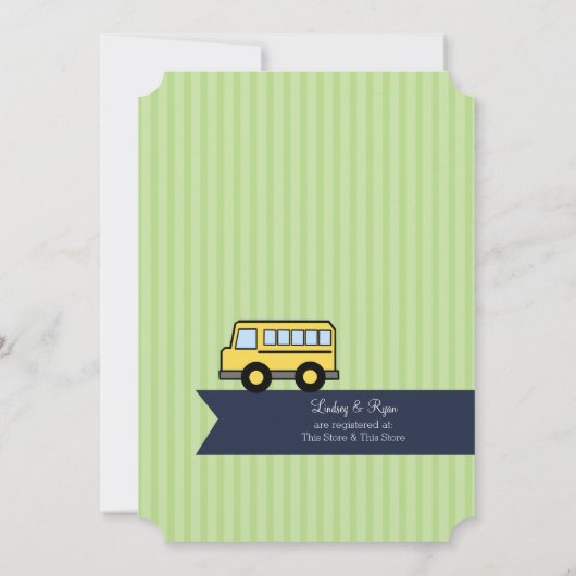 スクールバス赤ちゃんシャワー 招待状 (裏面)