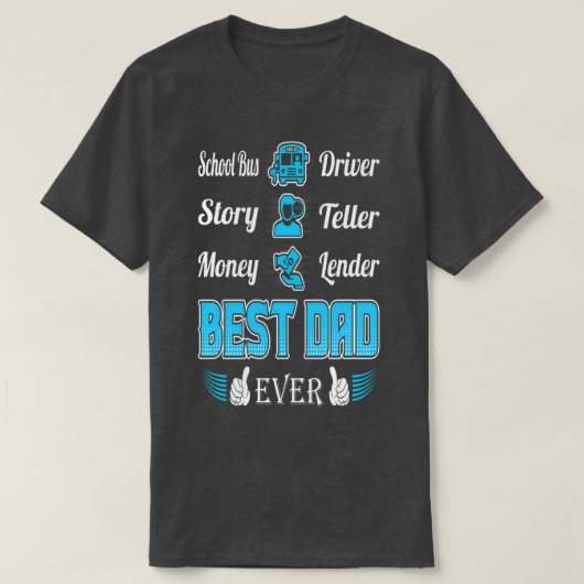 スクールバス運転士事者貸金業パパ Tシャツ (デザイン正面)
