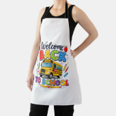 スクールバス運転手のTシャツにようこそ 新学期の始まり エプロン (インサイチュ)