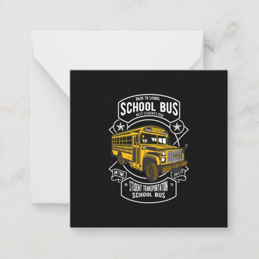 スクールバス運転手 配送専門 Tシャツ バス ノートカード (正面)