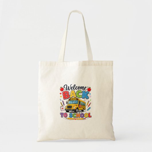 スクールバス運転手Tシャツ　初登校 トートバッグ (正面)