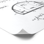 スクールバス1937パテントアートホワイト紙 ポスター (角)