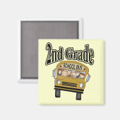 スクールバス2年生Tシャツとギフト マグネット (正面/裏面)