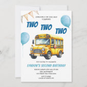 スクールバス22秒誕生日 招待状 (正面)
