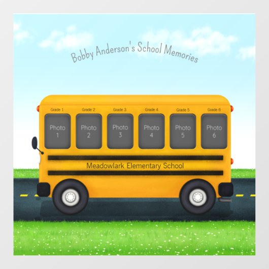 スクールバス6フォトフレームカスタムキッドの思い出 ウィンドウサイン (シート)