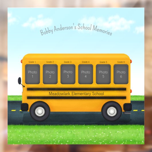 スクールバス6フォトフレームカスタムキッドの思い出 ウィンドウサイン (シート2)