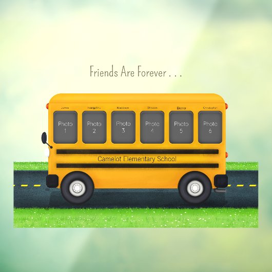 スクールバス6フォトフレームカスタム最高の友人 ウィンドウサイン (シート3)