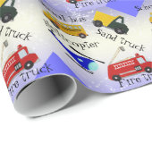 スクールバス、ヘリコプター、火およびサンのトラック ラッピングペーパー (ロールコーナー)