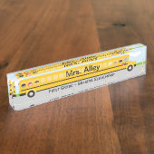 スクールバス |先生名プレート デスクネームプレート (側面)