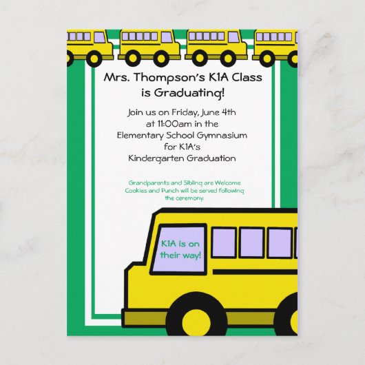 スクールバス/写真 ポストカード (正面)