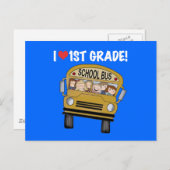 スクールバスI大好き1年生Tシャツ&ギフト ポストカード (正面/裏面)