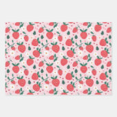 スクールバックパックストロベリーハサミ ラッピングペーパーシート (正面2)