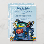 スクールバックパック招待状 招待状 (正面/裏面)