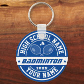 スクールバドミントン選手スポパーソナライズされたーツ キーホルダー (正面)