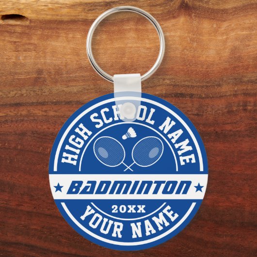 スクールバドミントン選手スポパーソナライズされたーツ キーホルダー (正面)