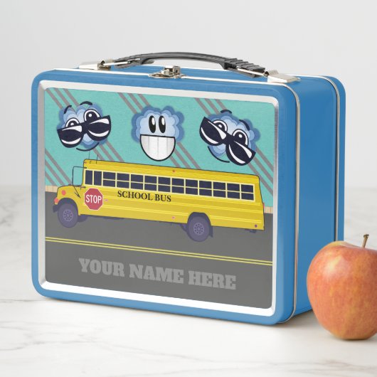 スクールバパーソナライズされたスハッピー顔メタルランチボックス メタルランチボックス (インサイチュ)