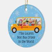 スクールバパーソナライズされたス運転手補佐ギフト セラミックオーナメント (左)