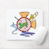 スクールバンドロゴミュージカル楽器ミュージシャン マウスパッド (マウス)