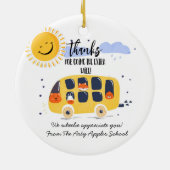 スクールバ感謝していスの運転手は、余分なマイルに行く セラミックオーナメント (裏面)