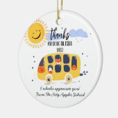 スクールバ感謝していスの運転手は、余分なマイルに行く セラミックオーナメント (左)