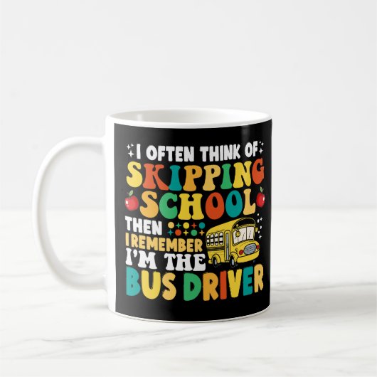 スクールバ考えスの運転をサボるおもしろいことが多い コーヒーマグカップ (左)